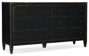 Ciao Bella 6-Drawer Dresser - Black by Hooker Furniture - View 1