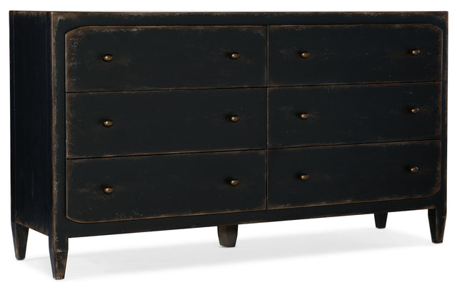 Ciao Bella 6-Drawer Dresser - Black by Hooker Furniture - View 1