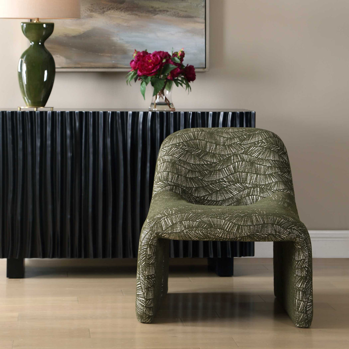 Menlo Accent Chair - Green by Uttermost - View 5