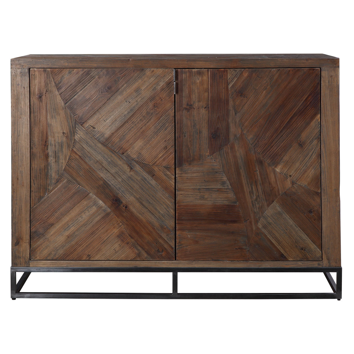 Evros Reclaimed Wood 2 Door Cabinet - Dark Brown by Uttermost - View 1
