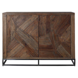 Evros Reclaimed Wood 2 Door Cabinet - Dark Brown by Uttermost - View 1