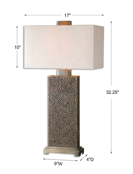 Canfield Table Lamp Coffee Bronze - Bronze / White by Uttermost - View 3
