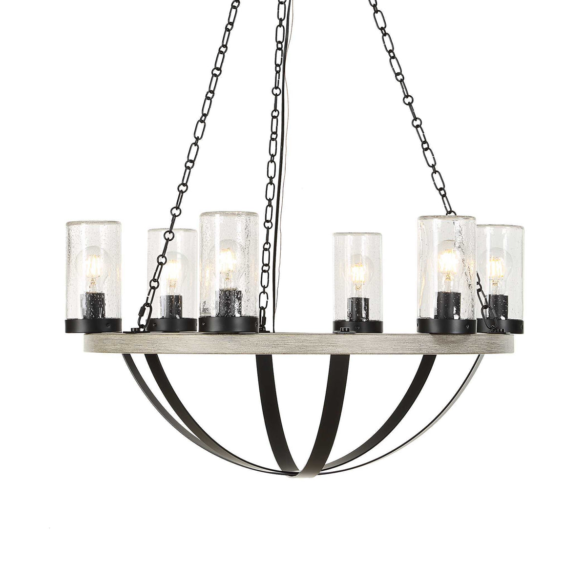 Edgecomb 6 Light Indoor-Outdoor Chandelier Black / Gray - Gray / Black by Uttermost - View 1
