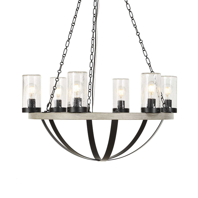 Edgecomb 6 Light Indoor-Outdoor Chandelier Black / Gray - Gray / Black by Uttermost - View 1