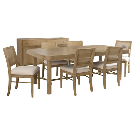 Benson Sand Wash 7-piece Extension Leaf Dining Table Set - sold by Home Elegance USA