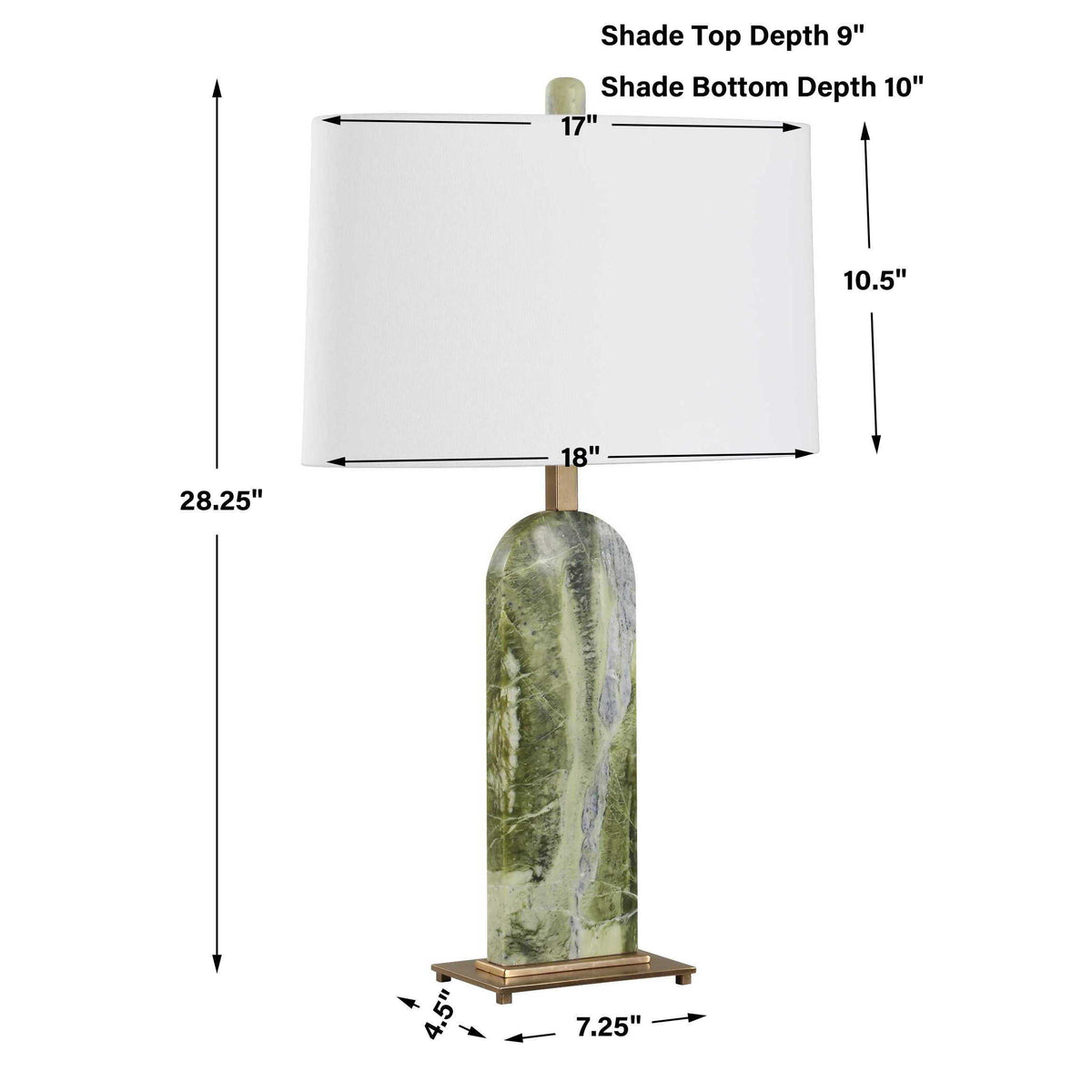 Moorea Marble Table Lamp - Green by Uttermost - View 11