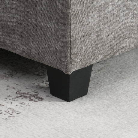Modern Chenille U-Shaped Sectional Sofa with Acrylic Table Top, USB Charger, Storage Drawers, and Movable Ottoman in Gray - sold by Home Elegance USA