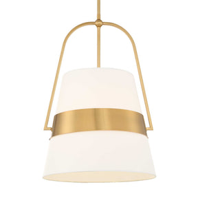 Harness 1 Light Shade Pendant White / Gold - Gold / White by Uttermost - View 1