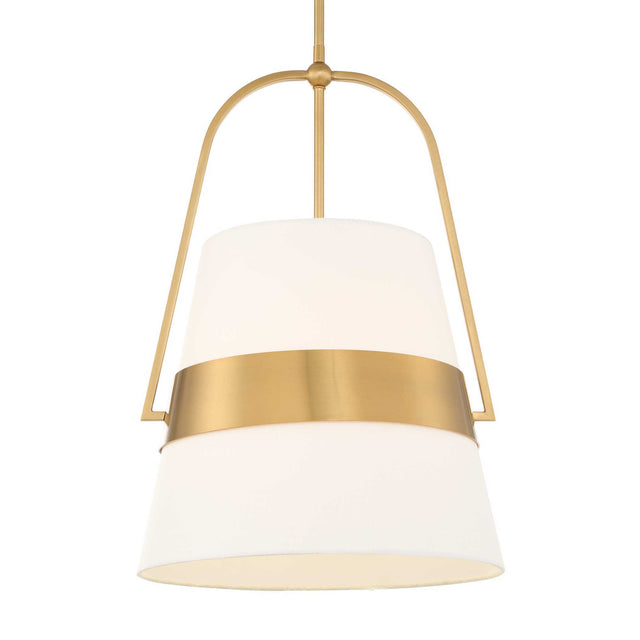 Harness 1 Light Shade Pendant White / Gold - Gold / White by Uttermost - View 1