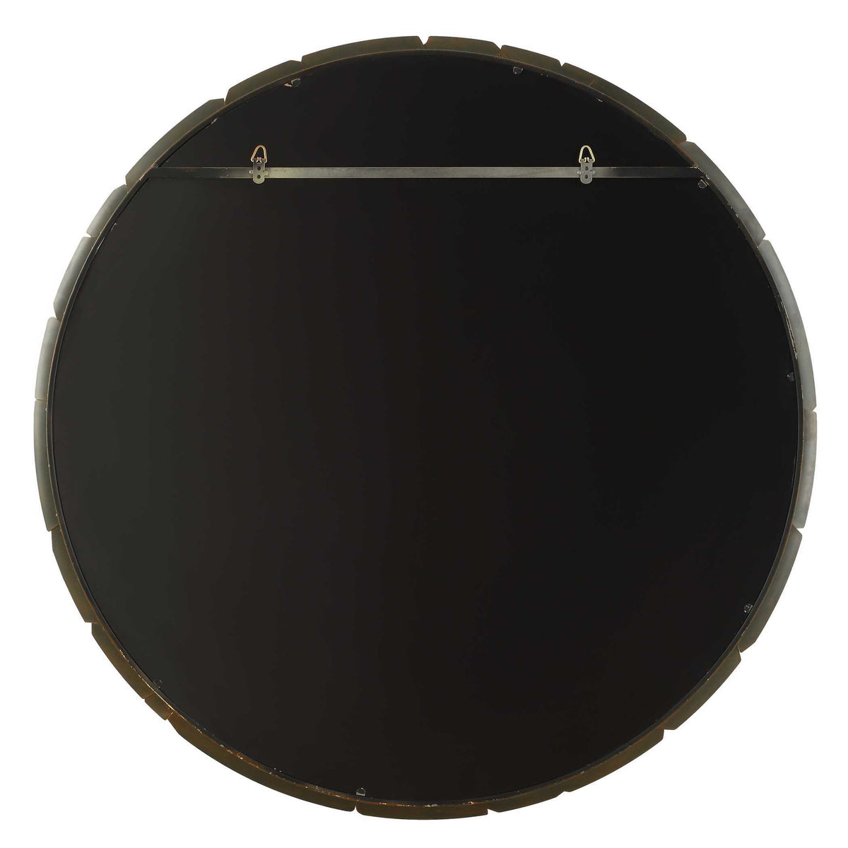Auger Amber Glass Round Mirror - Bronze by Uttermost - View 6