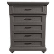 Modern Transitional Style 1pc Chest Metal Handles Unique Legs Antique Gray Finish Bedroom Furniture