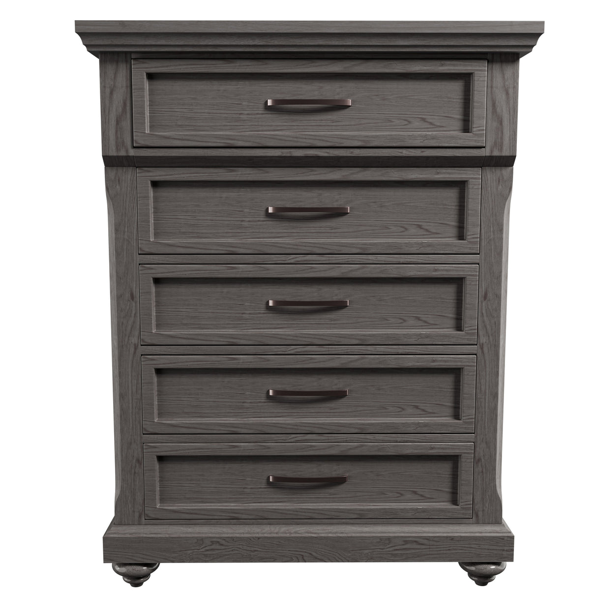 Modern Transitional Style 1pc Chest Metal Handles Unique Legs Antique Gray Finish Bedroom Furniture
