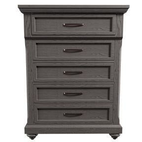 Modern Transitional Style 1pc Chest Metal Handles Unique Legs Antique Gray Finish Bedroom Furniture