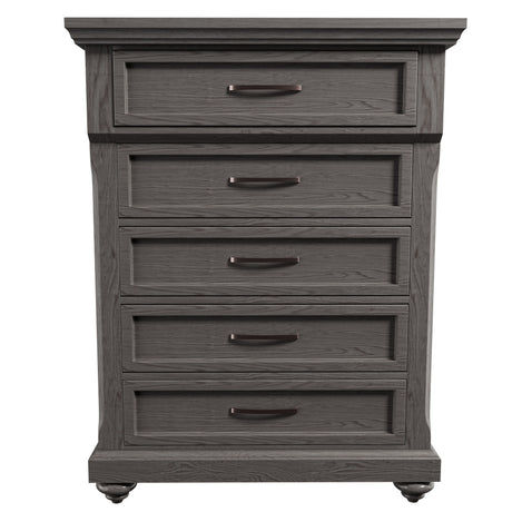 Modern Transitional Style 1pc Chest Metal Handles Unique Legs Antique Gray Finish Bedroom Furniture