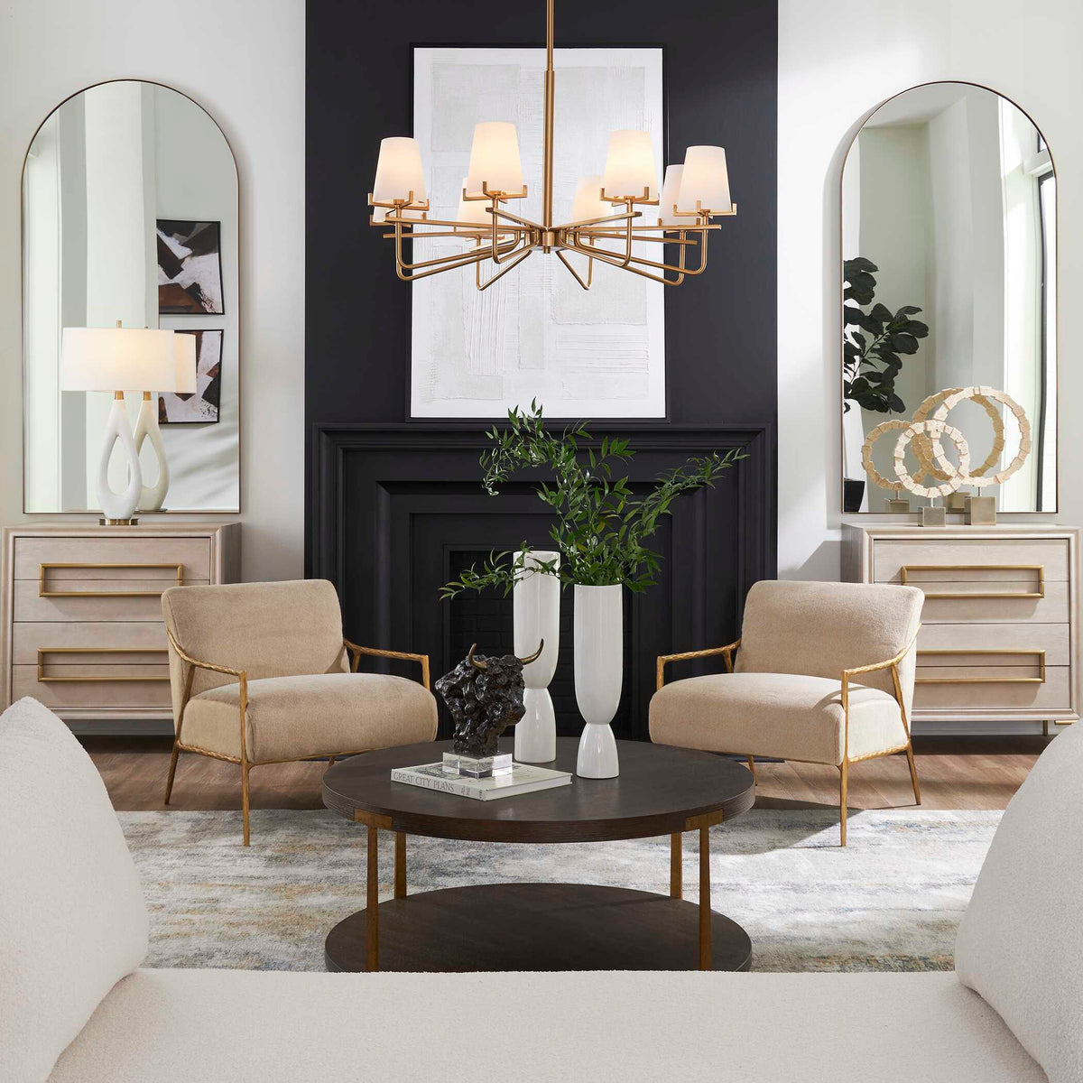 Lassen 8 Light Chandelier Brass - Bronze by Uttermost - View 3