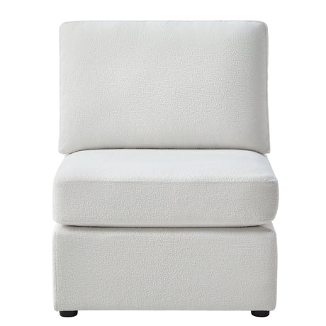 Chauncy 5-PC Sectional in Ivory with Performance Fabric, Modular Design - sold by Home Elegance USA