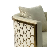 Beige and Gold Sofa Chair - Home Elegance USA