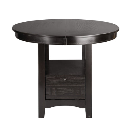 Dark Cherry Finish Counter Height 1pc Dining Table w Extension Leaf and Storage Base Traditional Design Dining Room Furniture - B01167864 - Home Elegance USA - 3