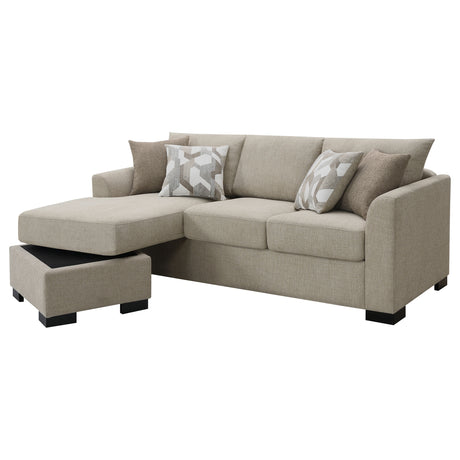 Pacheco Camel Upholstered Sleeper Sectional Chaise Sofa - sold by Home Elegance USA