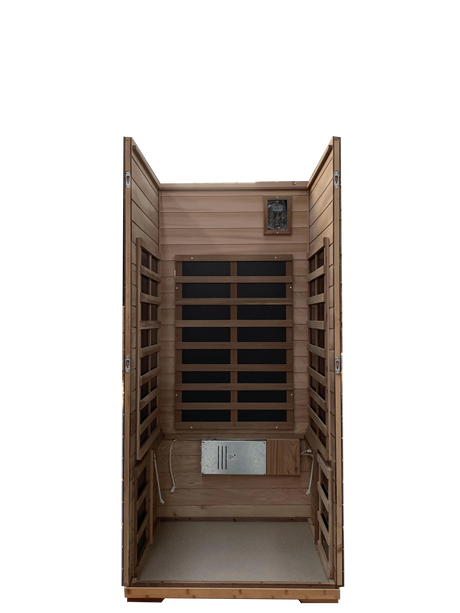 Red Cedar 1-Person Infrared Sauna – Indoor & Outdoor Wooden Home Sauna - sold by Home Elegance USA