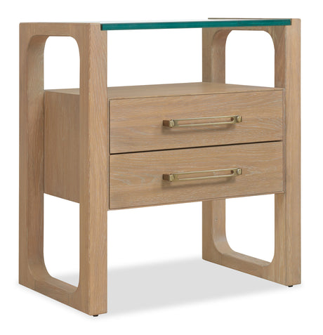Banyon Bay Two Drawer Nightstand Desert Oak - Light Brown by Hooker Furniture - View 1