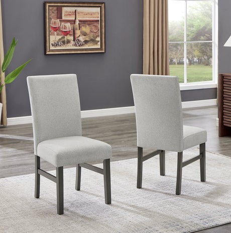 Selena 7-Piece 60' Rectangular Gray Faux Marble Top Dining Set with 6 Upholstered Chairs and Storage Shelf in Gray Finish - sold by Home Elegance USA