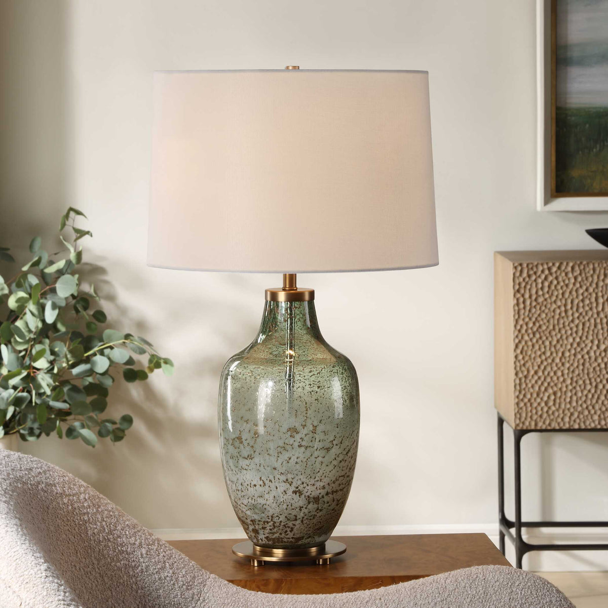Chianti Olive Glass Table Lamp - Green by Uttermost - View 2