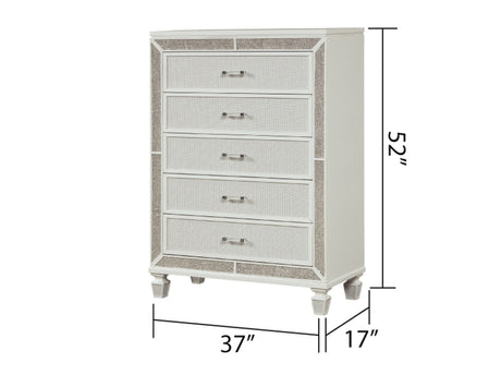 Crystal Chest Made with Wood and Finished in White | Home Elegance USA