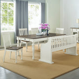 Joanna - 6 Piece Dining Set - White & Dark Brown
