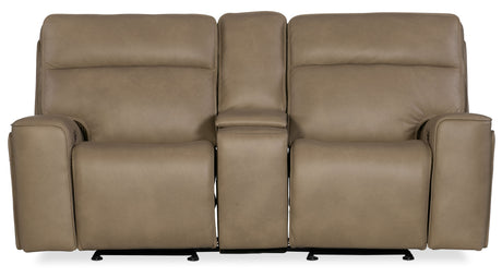 Riverton Power Gliding Console Loveseat With Power Headrest/Lumbar - Light Brown by Hooker Furniture - View 1