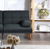 Black Polyfiber Adjustable Tufted Sofa Living Room Solid wood Legs Plush Couch - HS00F8519 - ID - AHD - Home Elegance USA - 3