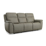 Sawyer Power Reclining Sofa With Power Headrests & Lumbar - Gray | Flexsteel