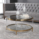 Kellen Glass Coffee Table - Gold by Uttermost - View 4