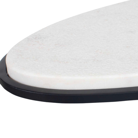 Morro Marble Side Table - White / Black by Uttermost - View 9