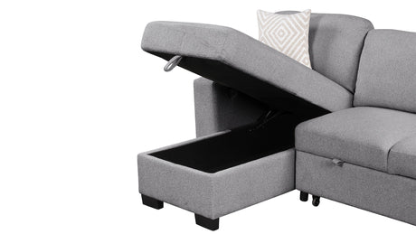 Pinto Modern Style Sectional Sofa Made with wood and Velvet Material in Gray (CA Inventory) - sold by Home Elegance USA