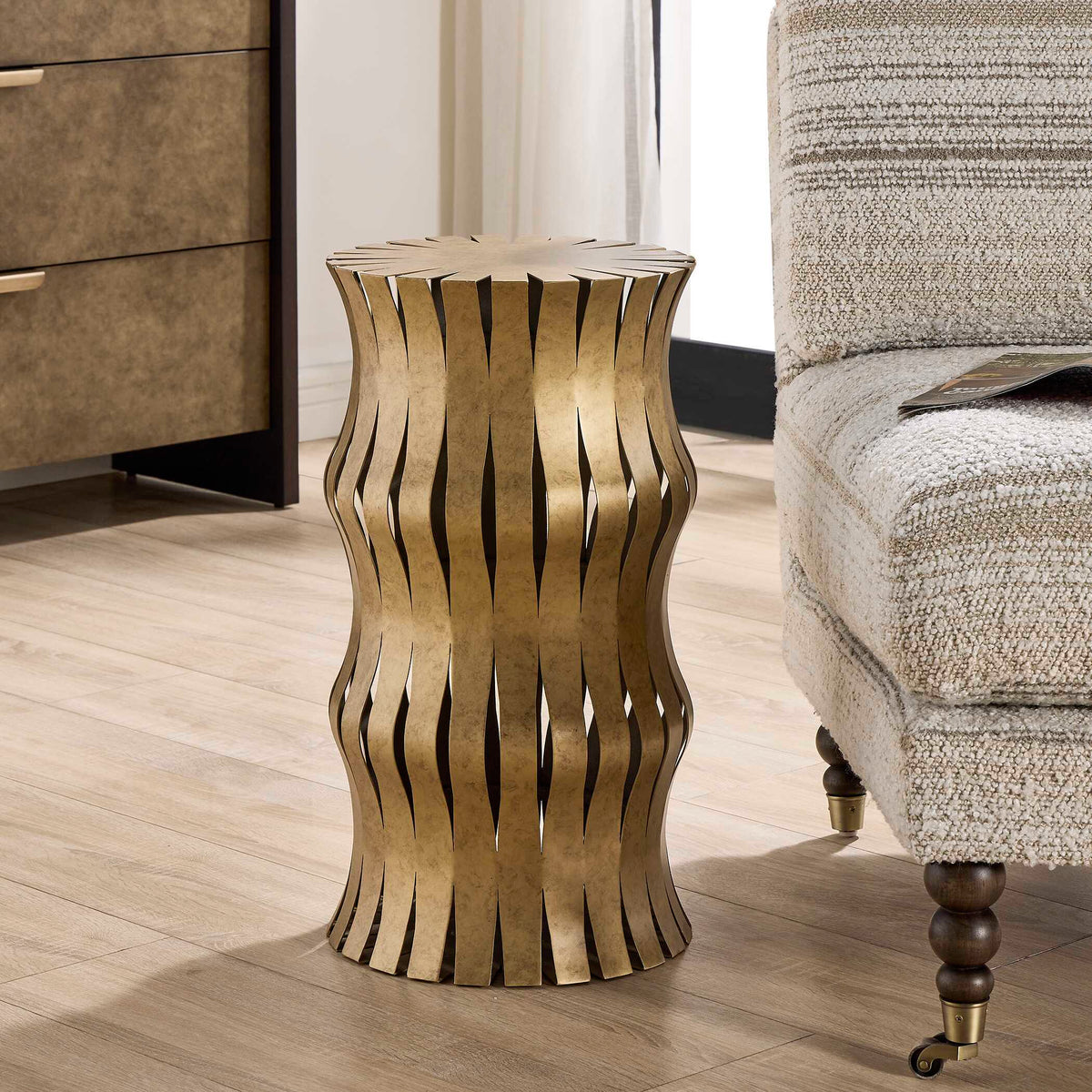 Arida Accent Table - Gold by Uttermost - View 3
