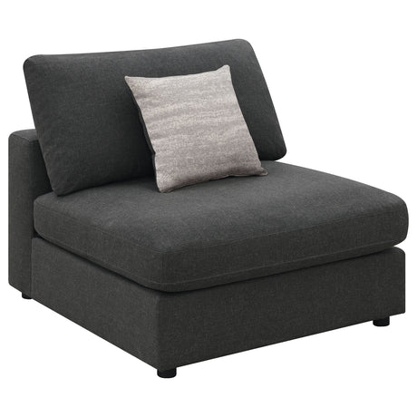 Rhette Charcoal 4-piece Upholstered Sectional with Ottoman - sold by Home Elegance USA