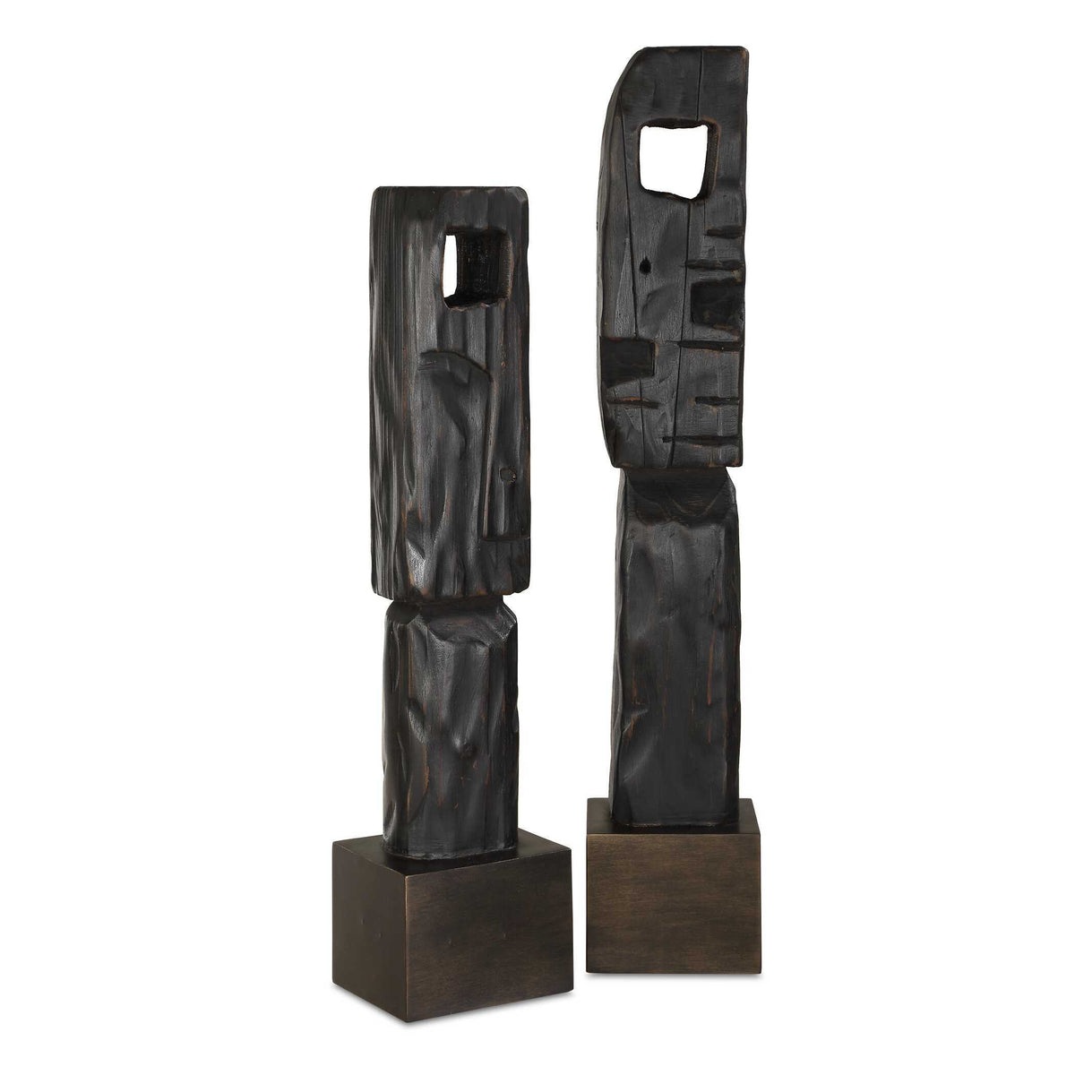 Cipher Wood Totems (Set of 2) - Black by Uttermost - View 1