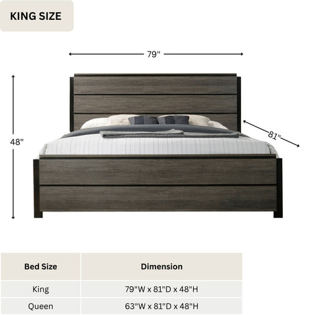 Ioana Antique Grey Finish Wood Bed Room Set, King Size Bed, Dresser, Mirror, Night Stand, Chest - sold by Home Elegance USA