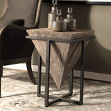 Bertrand Wood Accent Table - Light Brown / Black by Uttermost - View 6