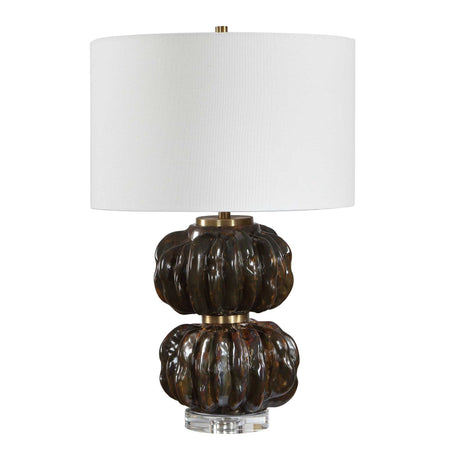 Jaudon Stacked Table Lamp Black / Bronze / Brown - Black / White by Uttermost - View 4