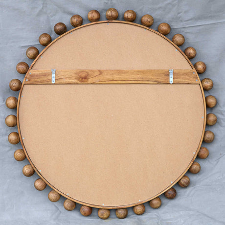 Cyra Wood Beaded Round Mirror - Bronze by Uttermost - View 8