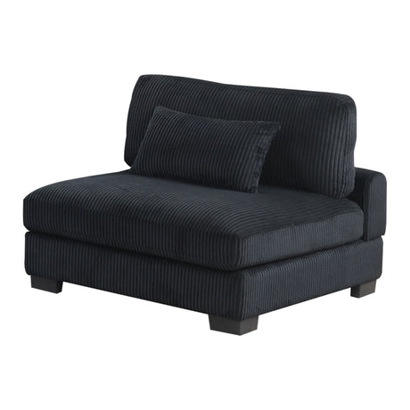 Bentley Modern Style Modular Sectional unique layout made with Corduroy fabric and wood in Black Setup-1 (NJ Warehouse Inventory) - sold by Home Elegance USA
