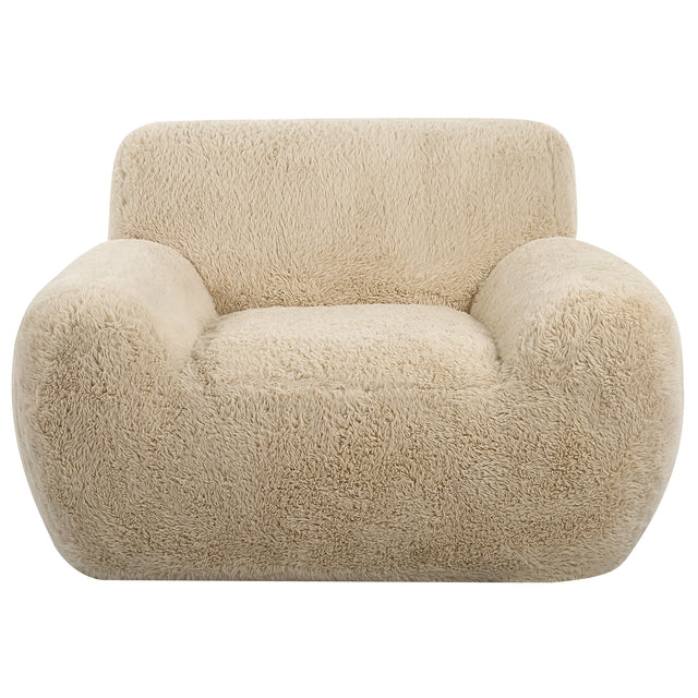 Abide Sheepskin Accent Chair - Beige by Uttermost - View 1