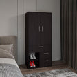 Armoire 70.90' H, 2 Doors, 3 Drawers, 2 Shelves, 6 Legs, Black Wengue - Bedroom - sold by Home Elegance USA