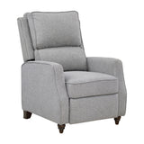 Gray Fabric Upholstered Push Back Reclining Chair Comfort Solid Wood Transitional Style Furniture 1pc