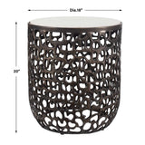 Sabena Marble Outdoor Side Table Black / White - White / Black by Uttermost - View 6