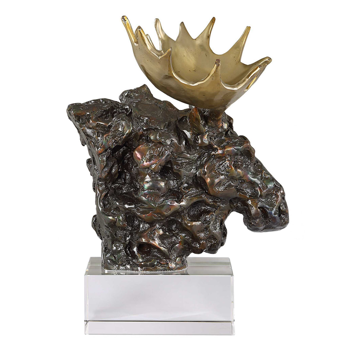 Moose Bust Bronze Sculpture by Uttermost - View 8