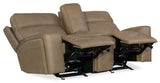 Riverton Power Gliding Console Loveseat With Power Headrest/Lumbar - Light Brown by Hooker Furniture - View 4