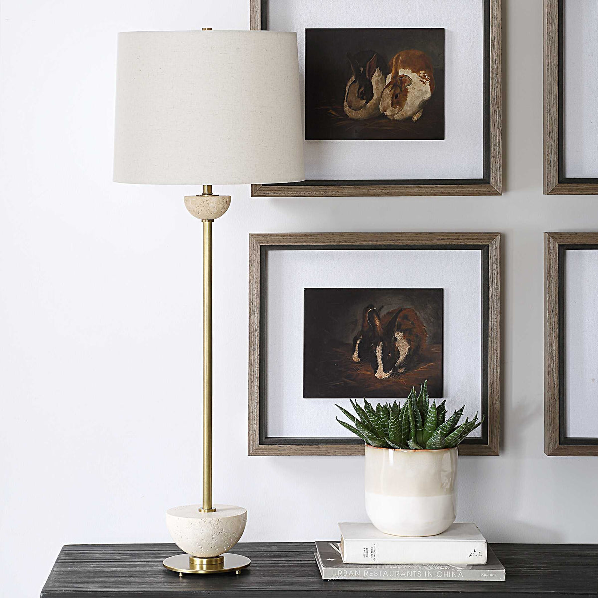 Hemisphere Buffet Lamp Brass - Bronze by Uttermost - View 3